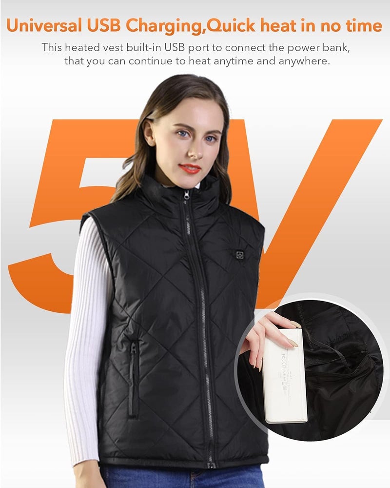 FERNIDA Heated Vest, 8 Heating Zones, Heating Vest for Men Women, Heated Warm Cold-Proof Electric Vest (Battery Not Included) - Image 2